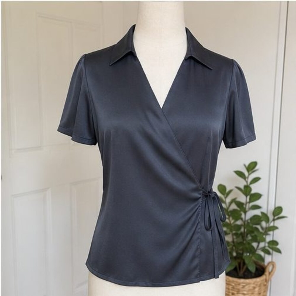 Charcoal Pleated Blouse